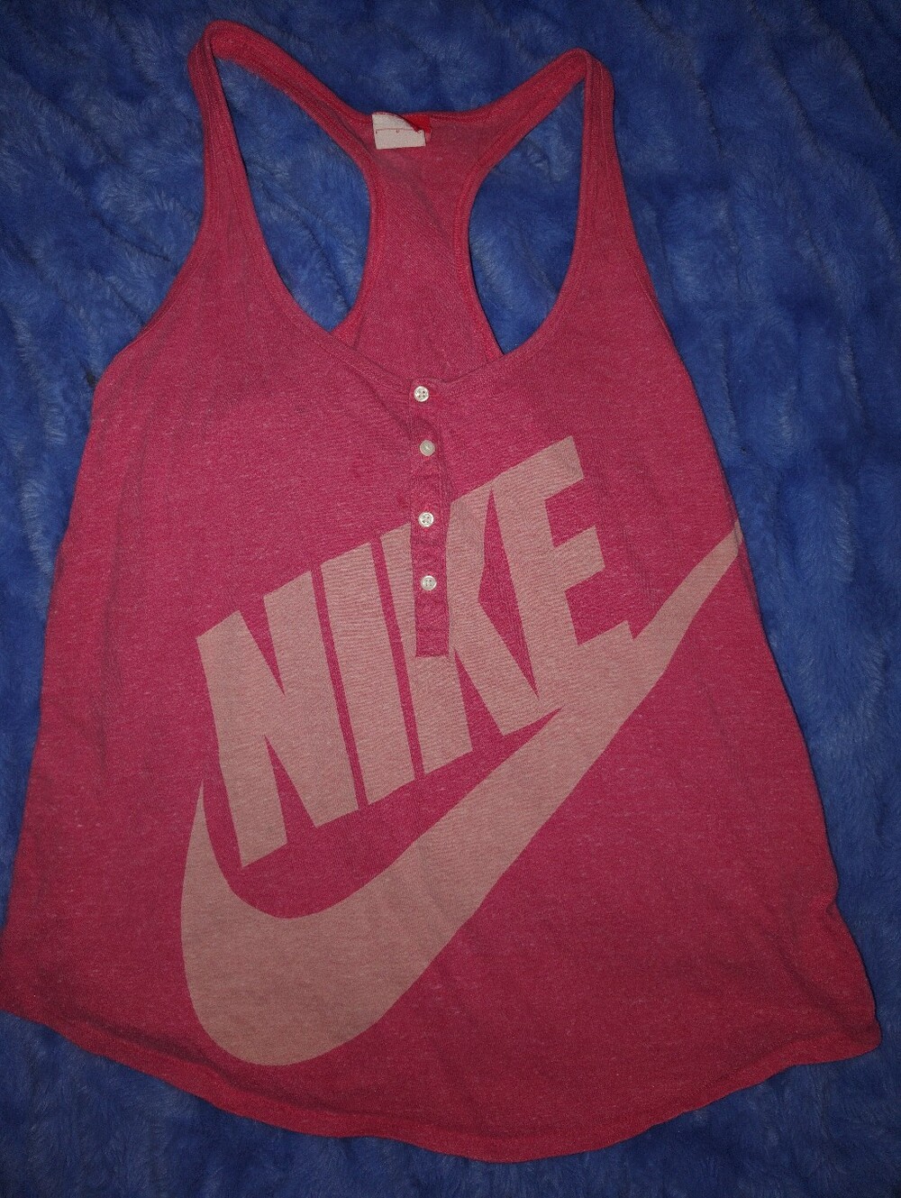Nike Women's Heather Raspberry Racerback Tank with Large Logo